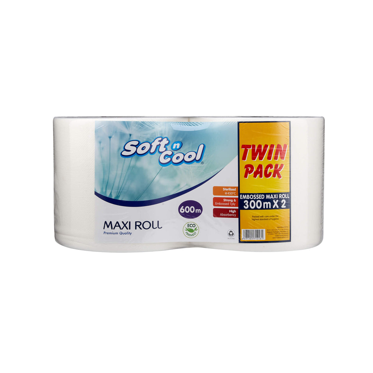 Soft n Cool Twin Pack Maxi Roll 300 Meter 2 Pieces - Hotpack Global