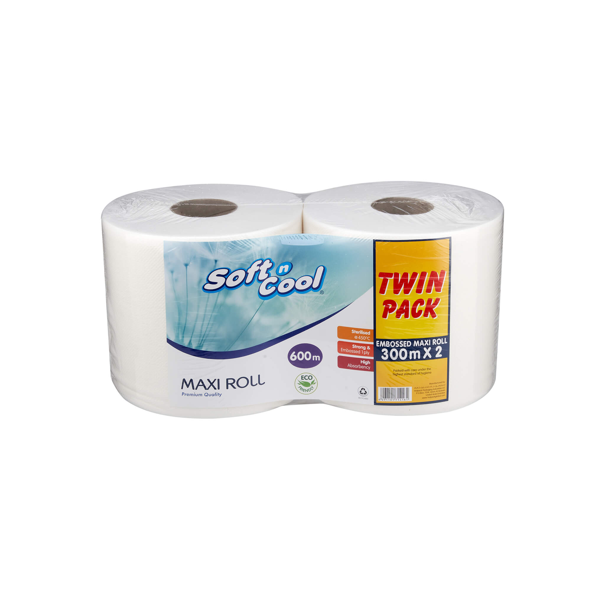 Soft n Cool Twin Pack Maxi Roll 300 Meter 2 Pieces - Hotpack Global