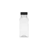 Plastic Square Bottle with Black Cap 250ml - Hotpack Global