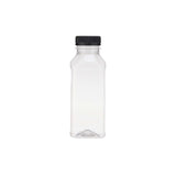 Plastic Square Bottle with Black Cap 330ml - Hotpack Global
