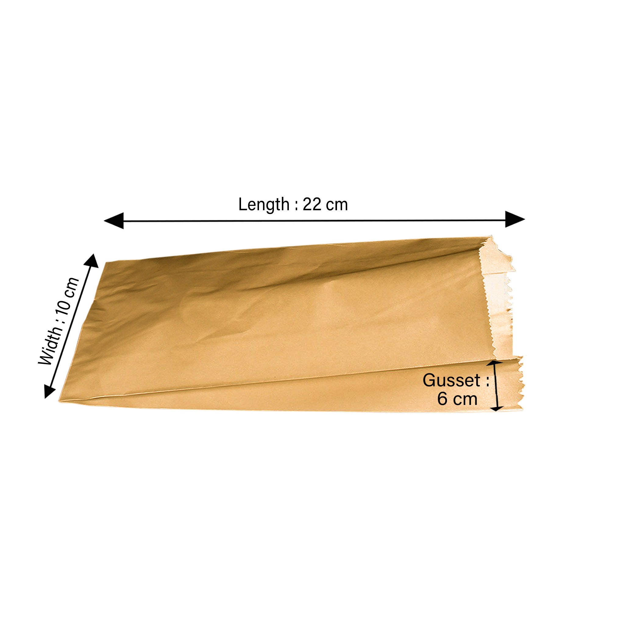 Flat Bottom Bag Brown Ribbed Material 10x6x22 cm - Hotpack Global