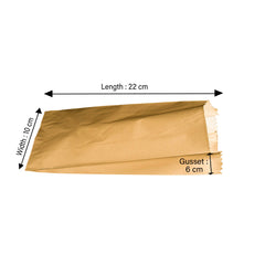 Flat Bottom Bag Brown Ribbed Material 10x6x22 cm - Hotpack Global