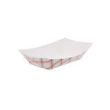 Red and White Boat Tray 1 lb #100 concession food tray - Hotpack Global