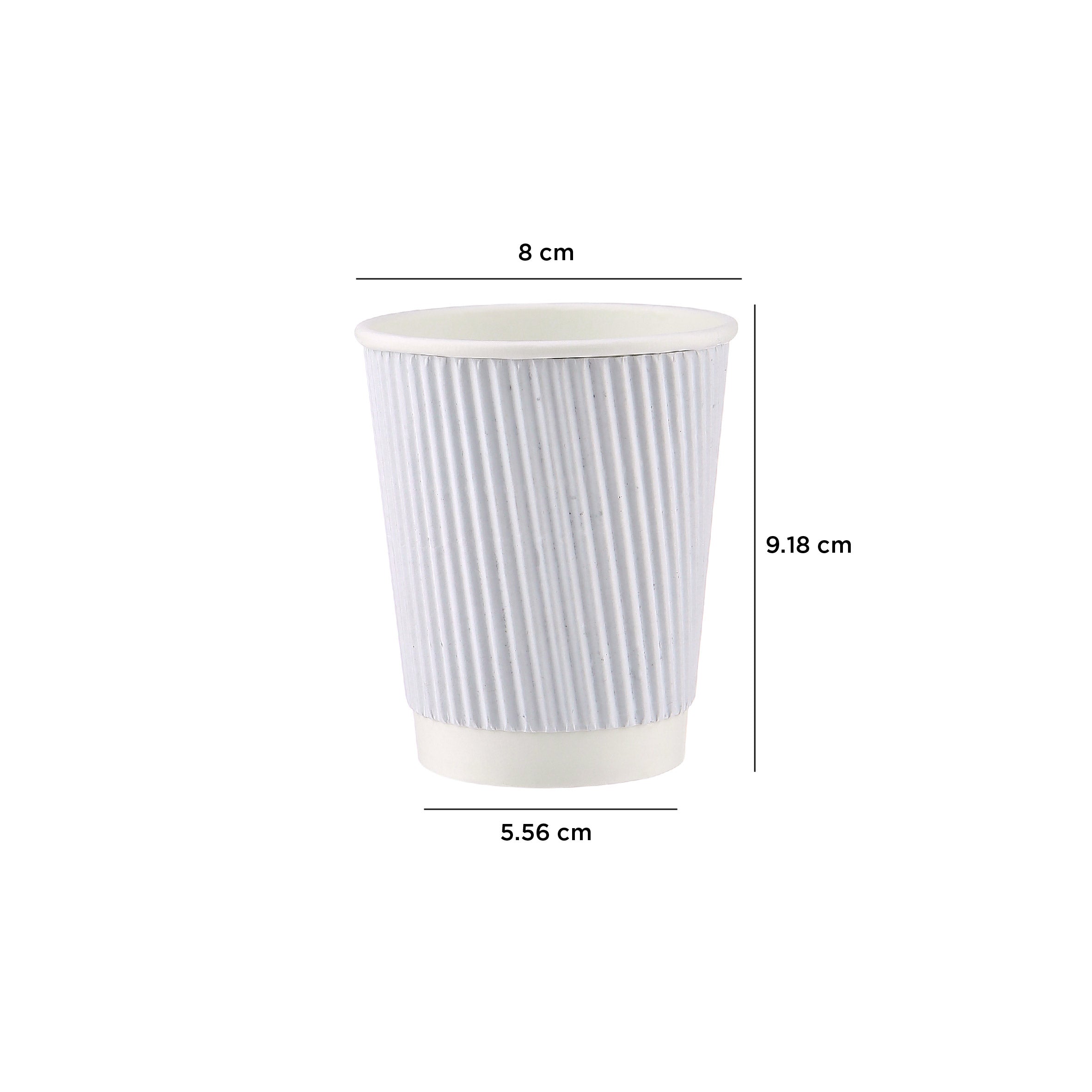 8 Oz White Ripple Paper Cup With Lid 10 Pieces - Hotpack UAE