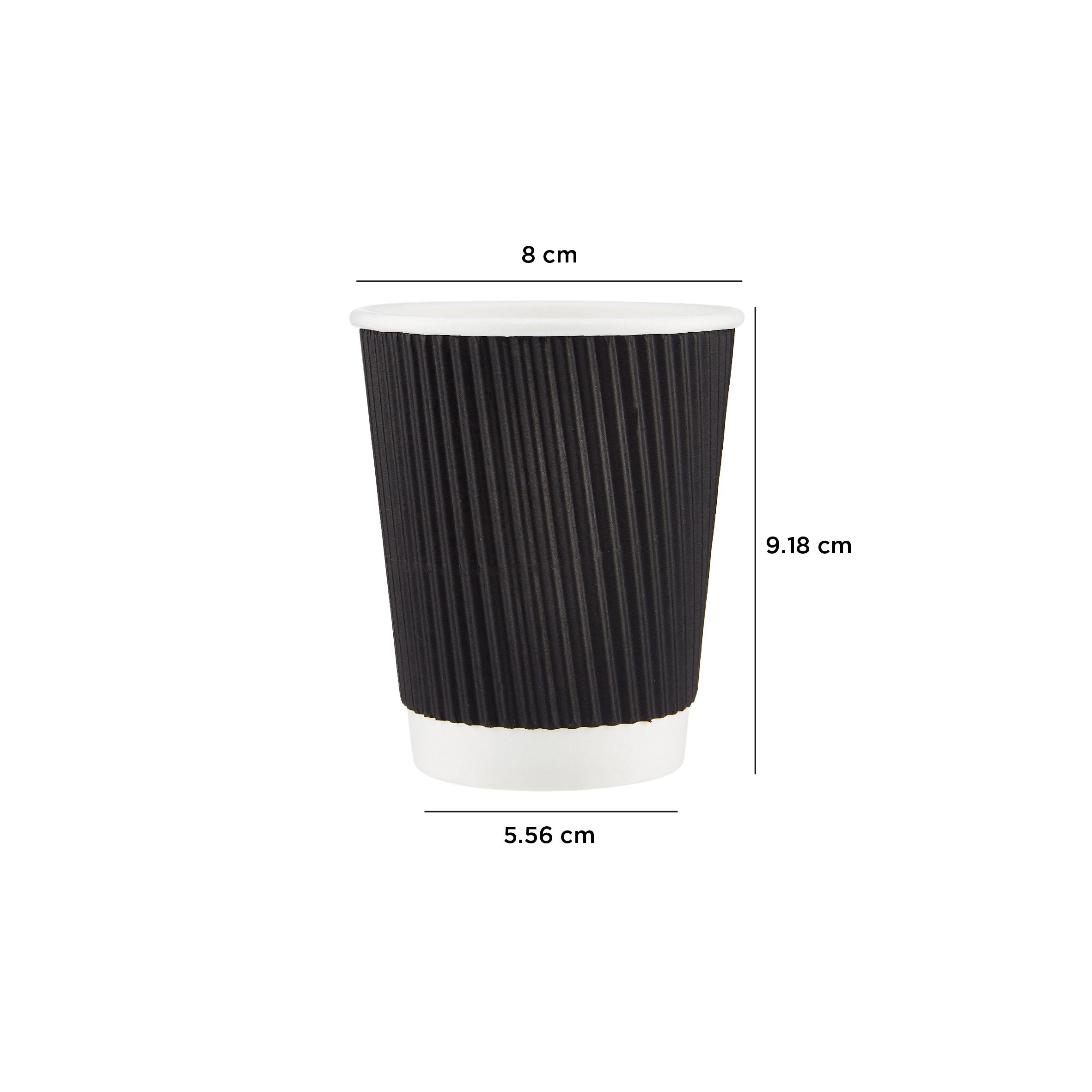 Black Ripple Paper Cups - Hotpack UAE