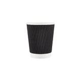 Black Ripple Paper Cups - Hotpack UAE