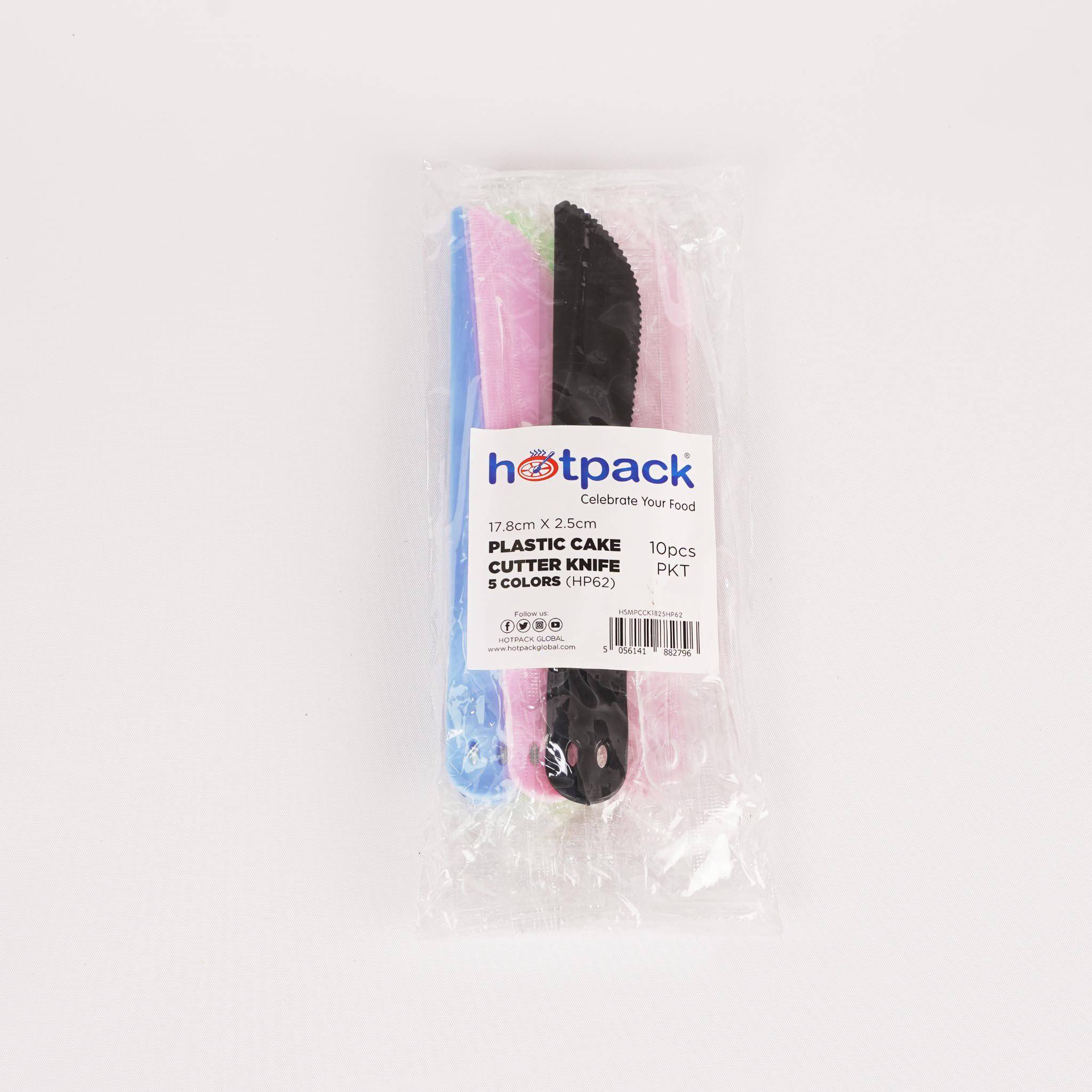 Plastic Cake Cutter Knife 5 Colors 10 Pieces - Hotpack Global