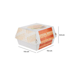 Paper Printed Burger Box 12 x 11 x 8.5 cm 500 Pieces - Hotpack Global