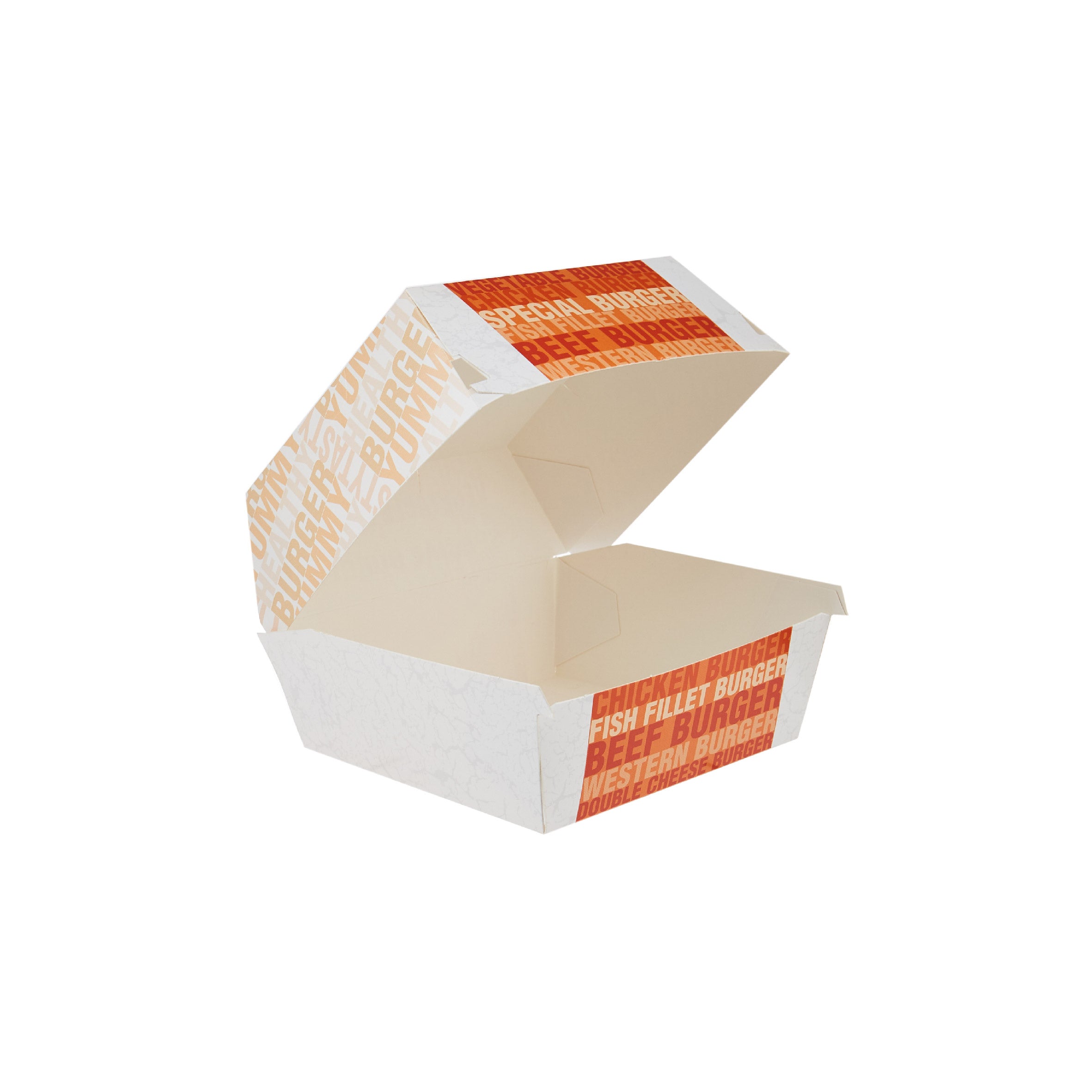 Paper Printed Burger Box 12 x 11 x 8.5 cm 500 Pieces - Hotpack Global