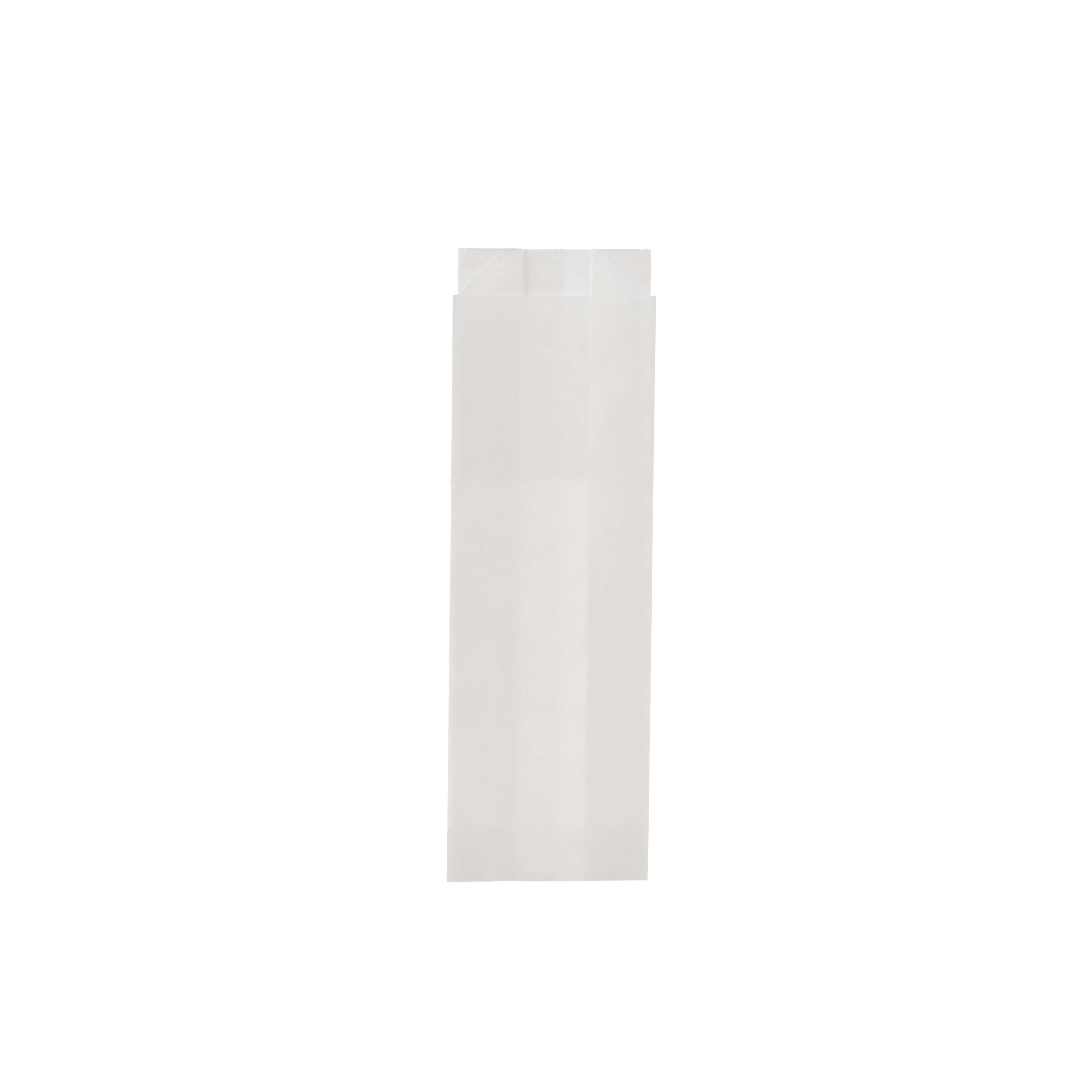 80x50x250 mm No.0 Pinch or flat bottom paper bag white - Hotpack Global