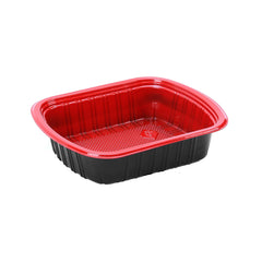 Hotpack | Red & Black Base Container 800 ML with Lids | 300 Pieces - Hotpack Global