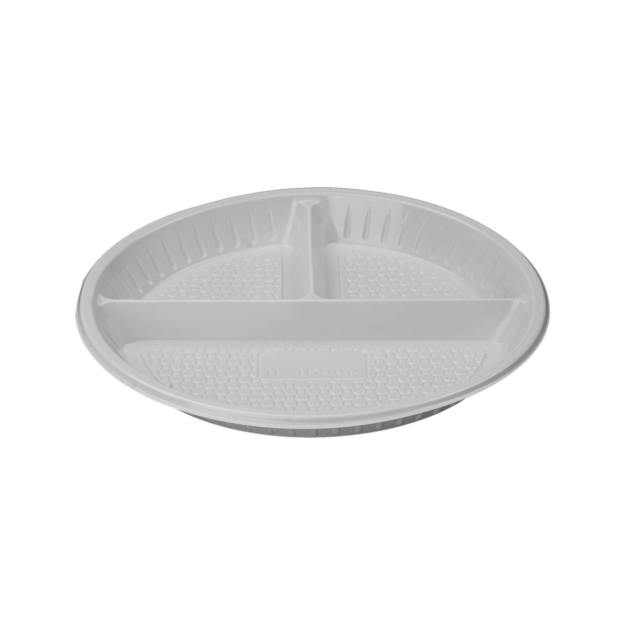 Hotpack | Round Plastic Plate 3-Compartment 10" | 500 Pieces - Hotpack Global