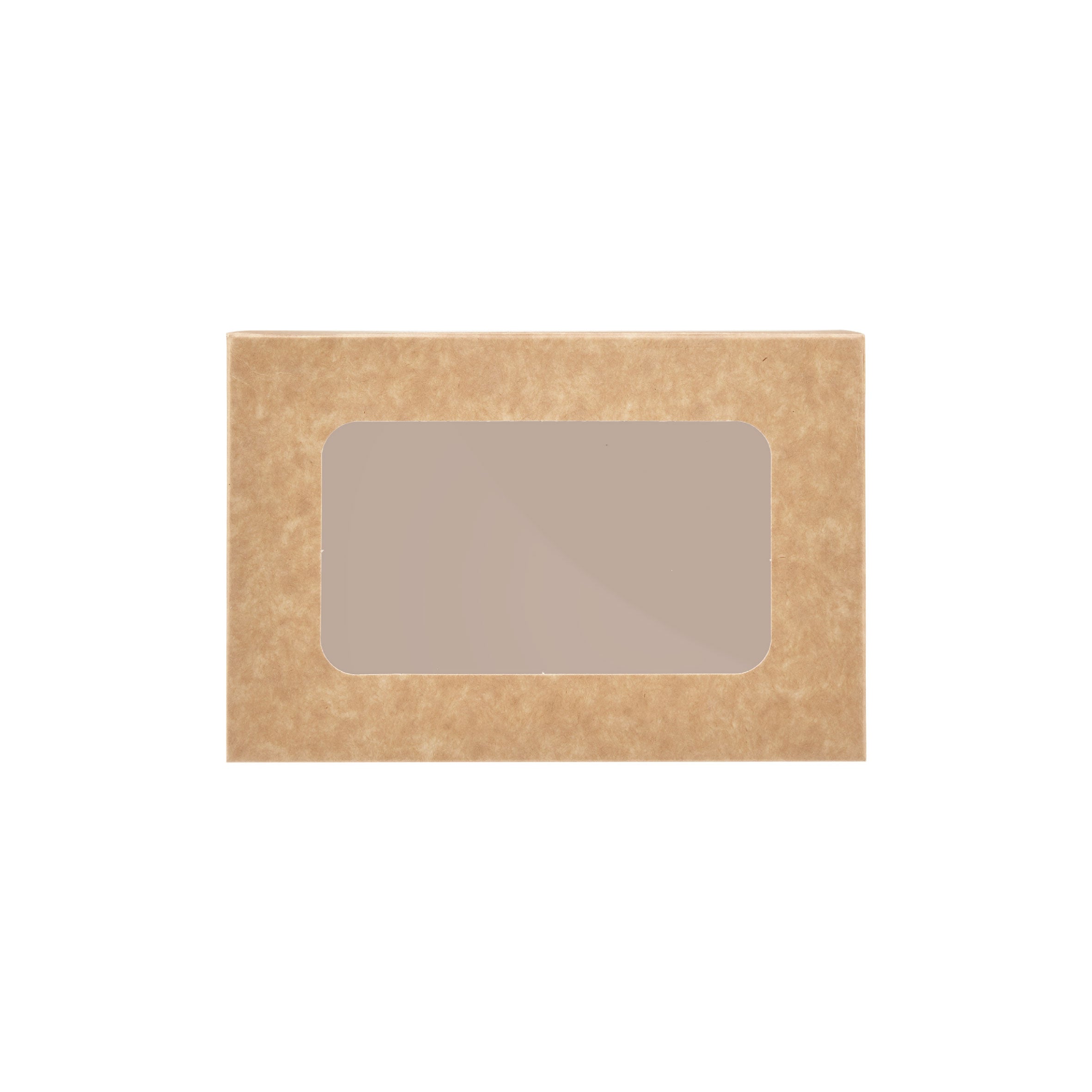 KRAFT RECTANGLE SALAD BOX 17 x 11 CM WITH WINDOW 250 Pieces - Hotpack UAE