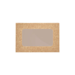 KRAFT RECTANGLE SALAD BOX 17 x 11 CM WITH WINDOW 250 Pieces - Hotpack UAE