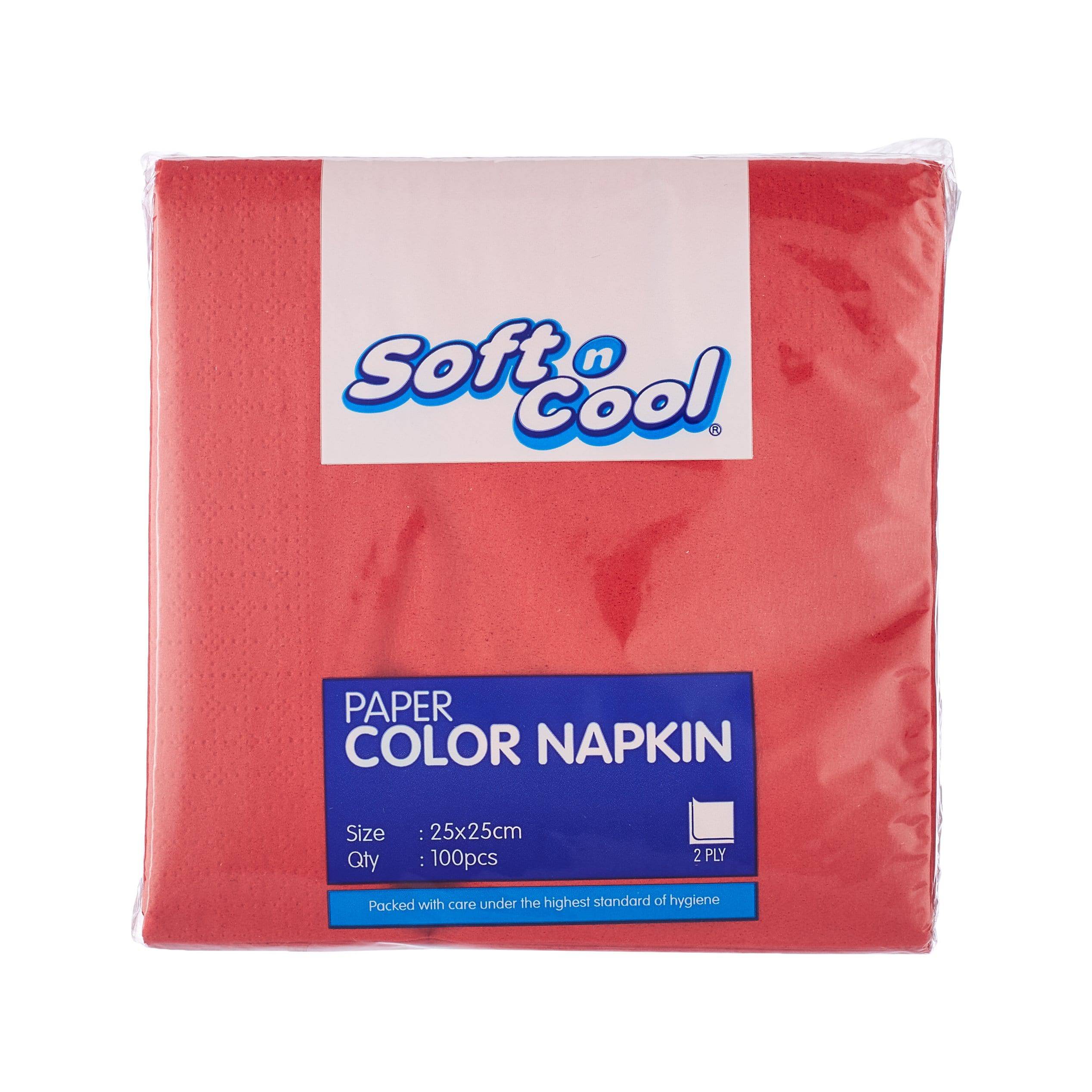 Red Napkin 25 X 25 Cm 100 Pieces X 24 Packets - Hotpack Global