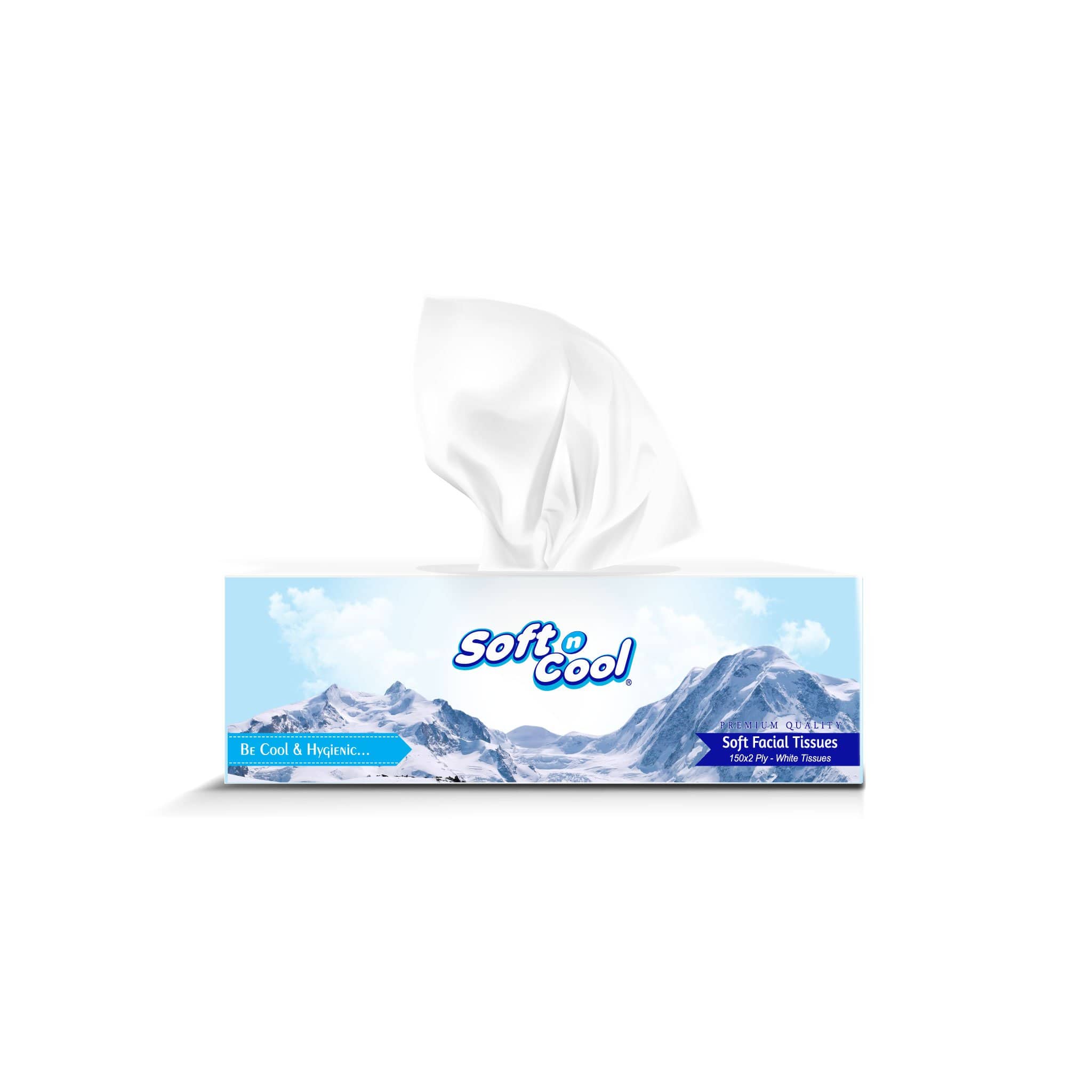 Soft n Cool Facial Tissue 150 Sheets x 2 Ply Wholesale Offer Pack 36 Boxes - Hotpack Global