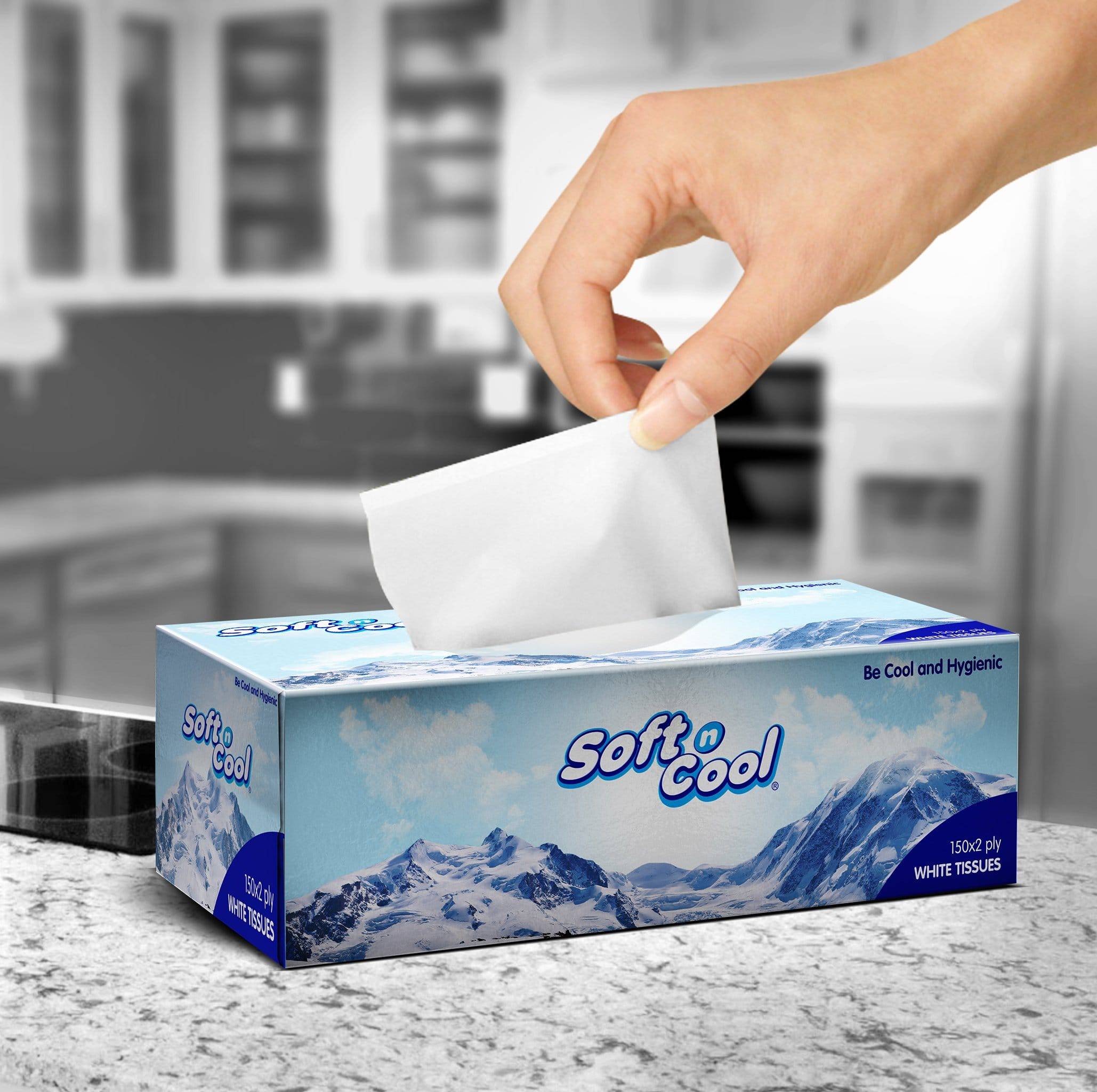 Soft n Cool | Facial Tissue 150 Sheets x 2 Ply Wholesale Offer Pack | 36 Boxes - Hotpack Global