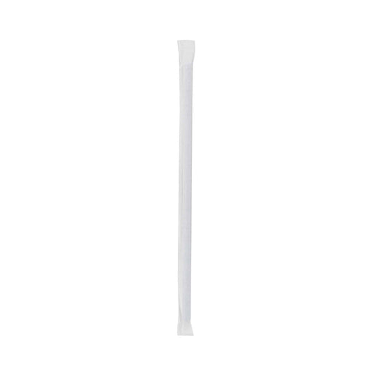 8mm Clear Straight Straw Wrapped 250 Pieces x 40 Packet - Hotpack Global