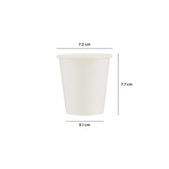 7 Oz White Single Wall Paper Cups 1000 Pieces - Hotpack Global