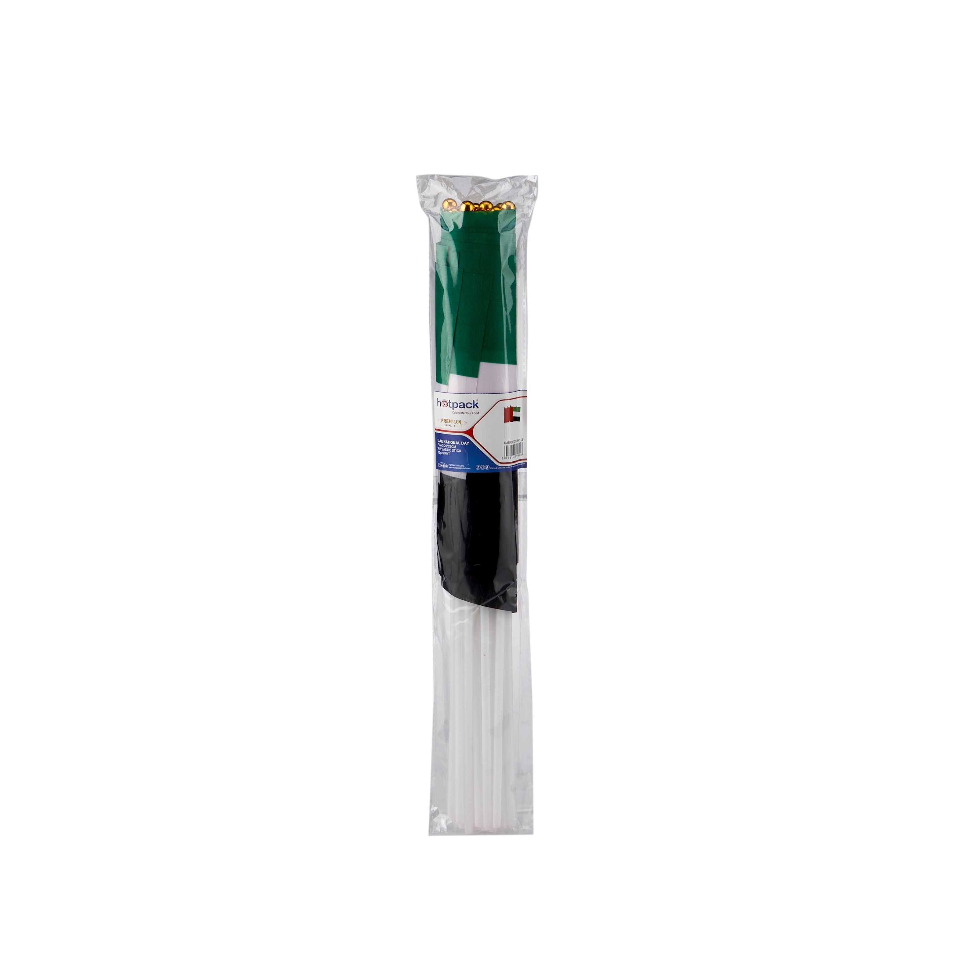UAE National Day Flag With Plastic Stick - hotpackwebstore.com