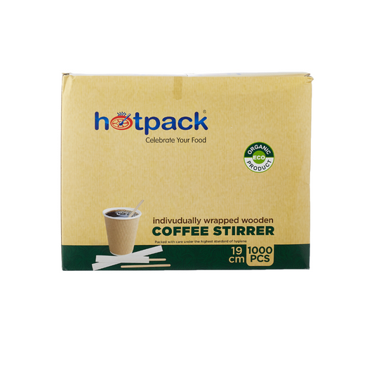 Disposable Individually Wrapped Wooden Coffee Stirrer 19cm