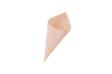 125 x 85 mm Disposable Serving Wooden Cone  500 Pieces - Hotpack Global