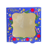 Christmas Cake Box with Window Blue 5 Pieces - Hotpack Global