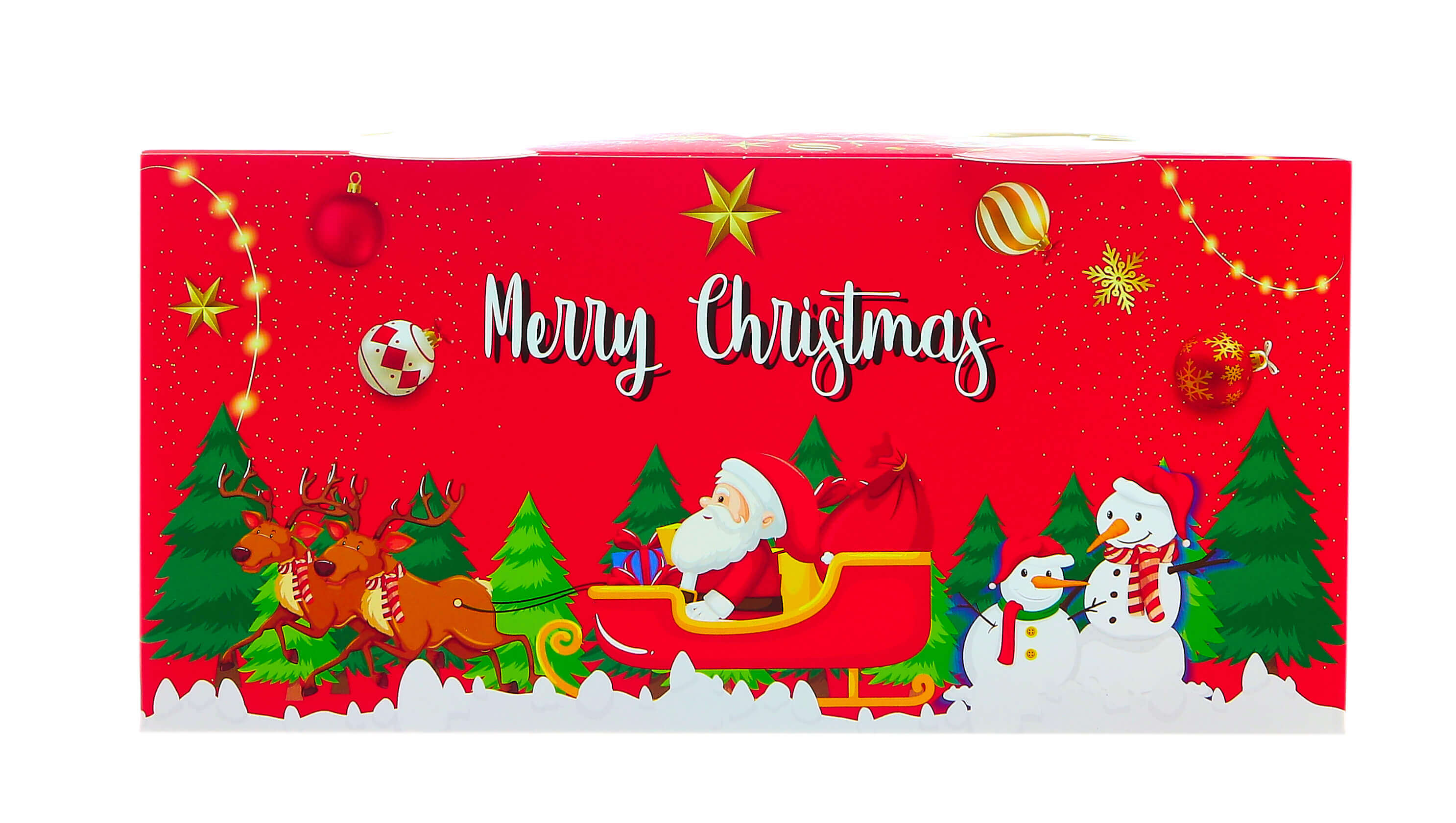 Christmas Cake Box with Window Red 5 Pieces - Hotpack Global