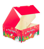 Christmas Cake Box with Window Red 5 Pieces - Hotpack Global
