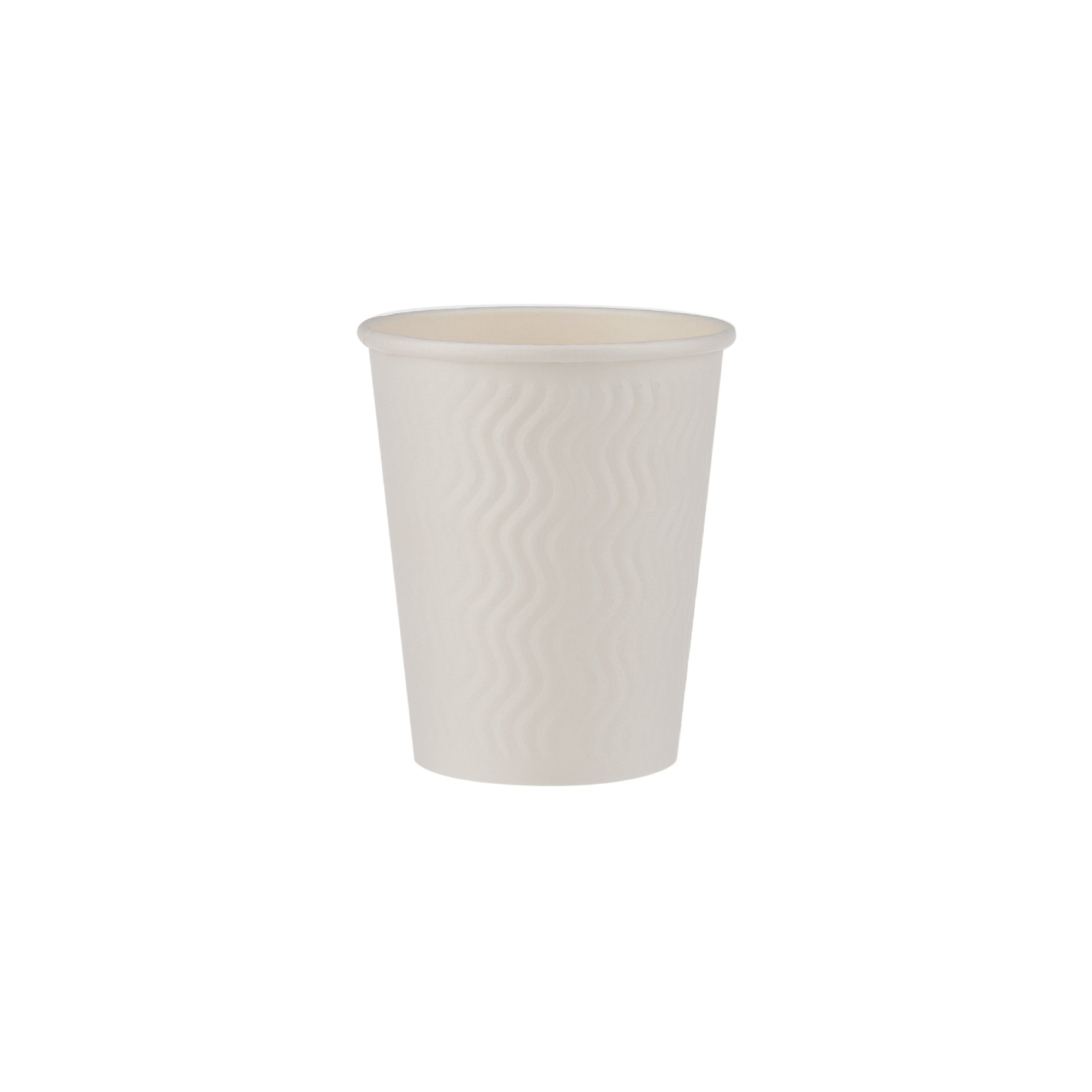 8 Oz White Embossed Paper Cup With Lid  | 10 Pieces - Hotpack UAE