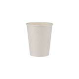 8 Oz White Embossed Paper Cup With Lid  | 10 Pieces - Hotpack UAE