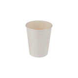 8 Oz White Embossed Paper Cup With Lid  | 10 Pieces - Hotpack UAE