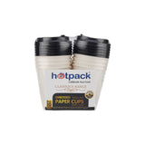 8 Oz White Embossed Paper Cup With Lid  | 10 Pieces - Hotpack UAE