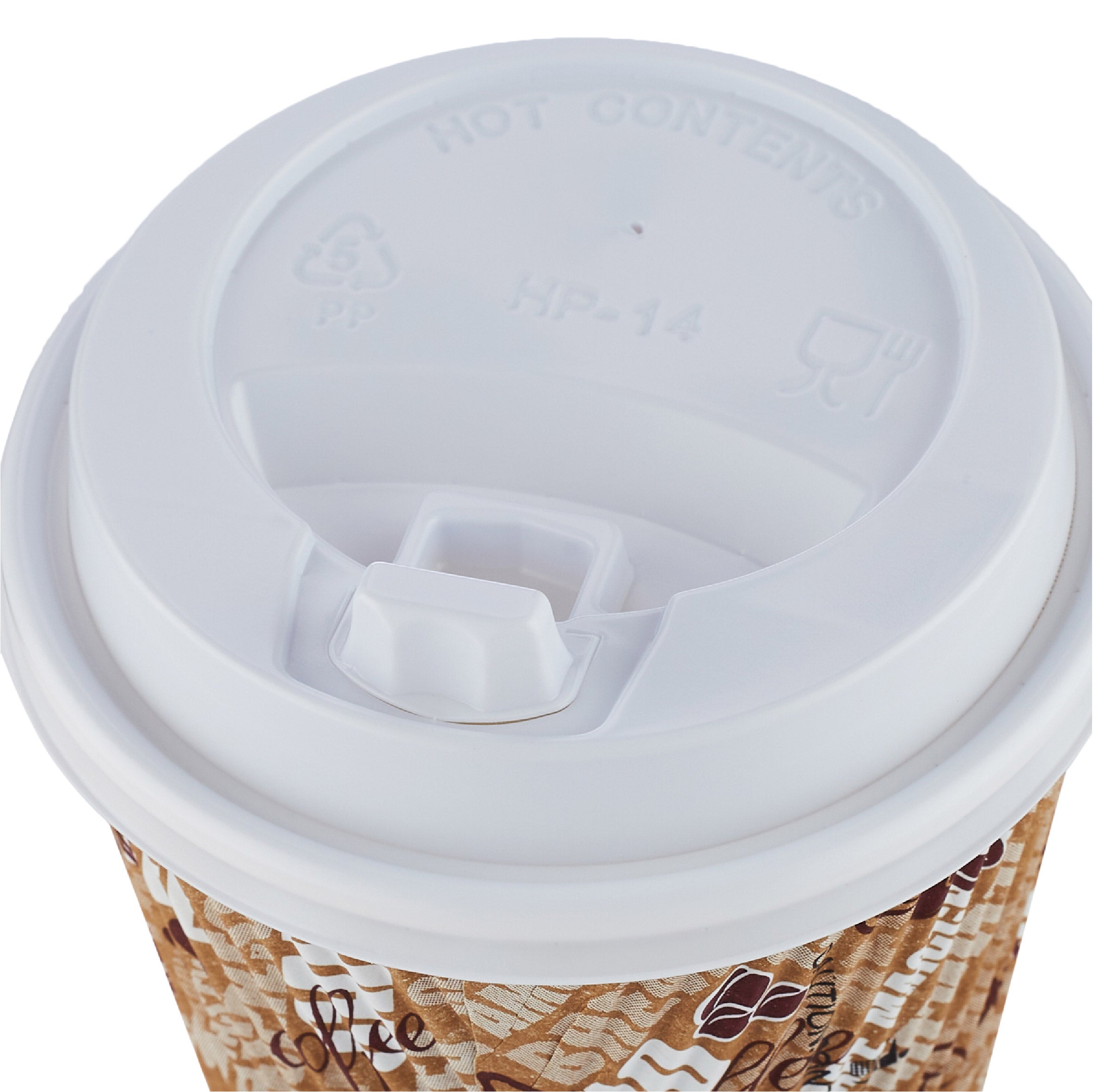 12 Oz Printed Ripple Paper Cup With Lid 10 Pieces - Hotpack UAE