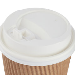 12 Oz Kraft Ripple Paper Cup With Lid 10 Pieces - Hotpack UAE