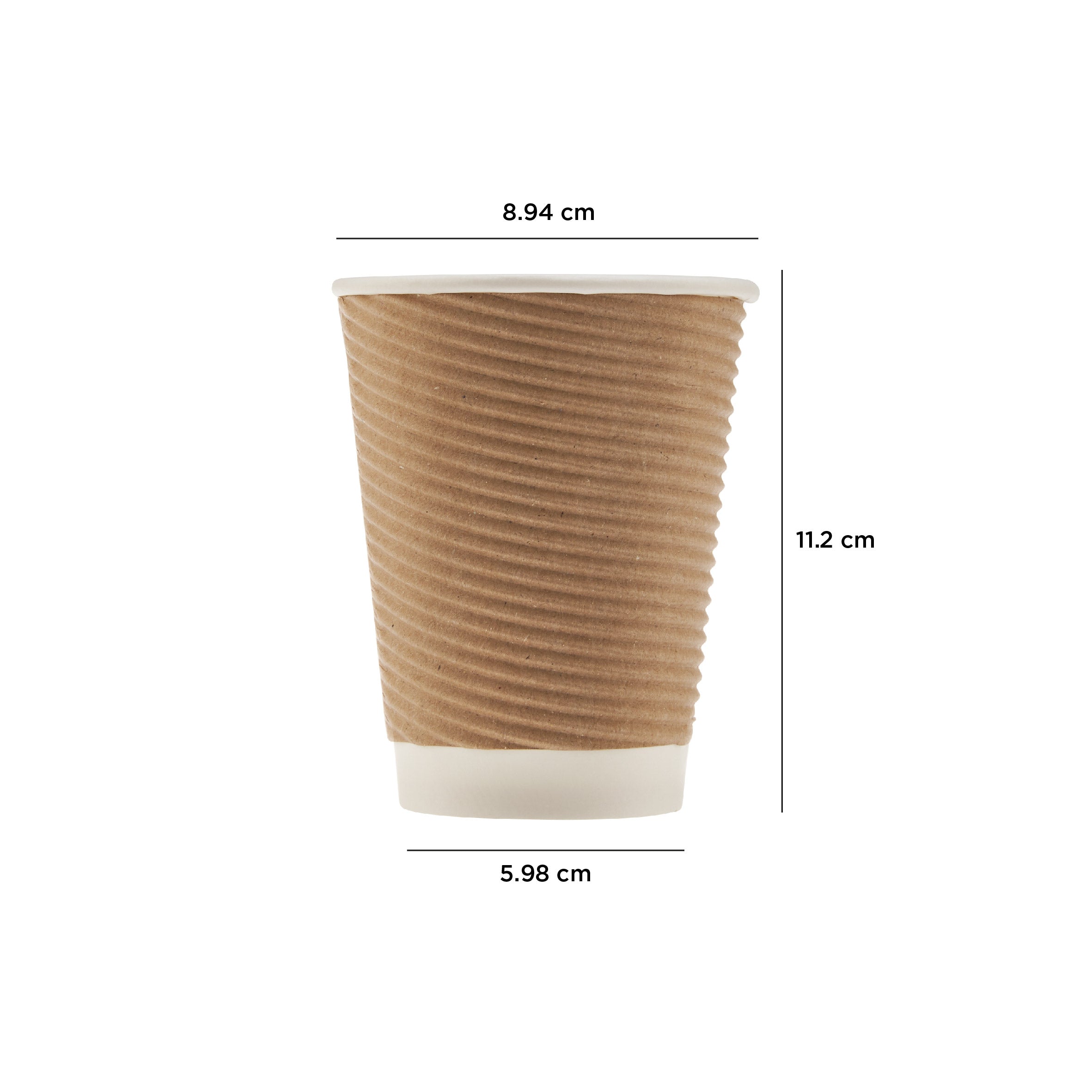 12 Oz Kraft Round Ripple Paper Cups 500 Pieces - Hotpack UAE
