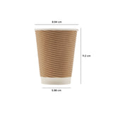 12 Oz Kraft Round Ripple Paper Cups 500 Pieces - Hotpack UAE