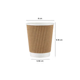 8 Oz Kraft Ripple Paper Cup With Lid 10 Pieces - Hotpack UAE