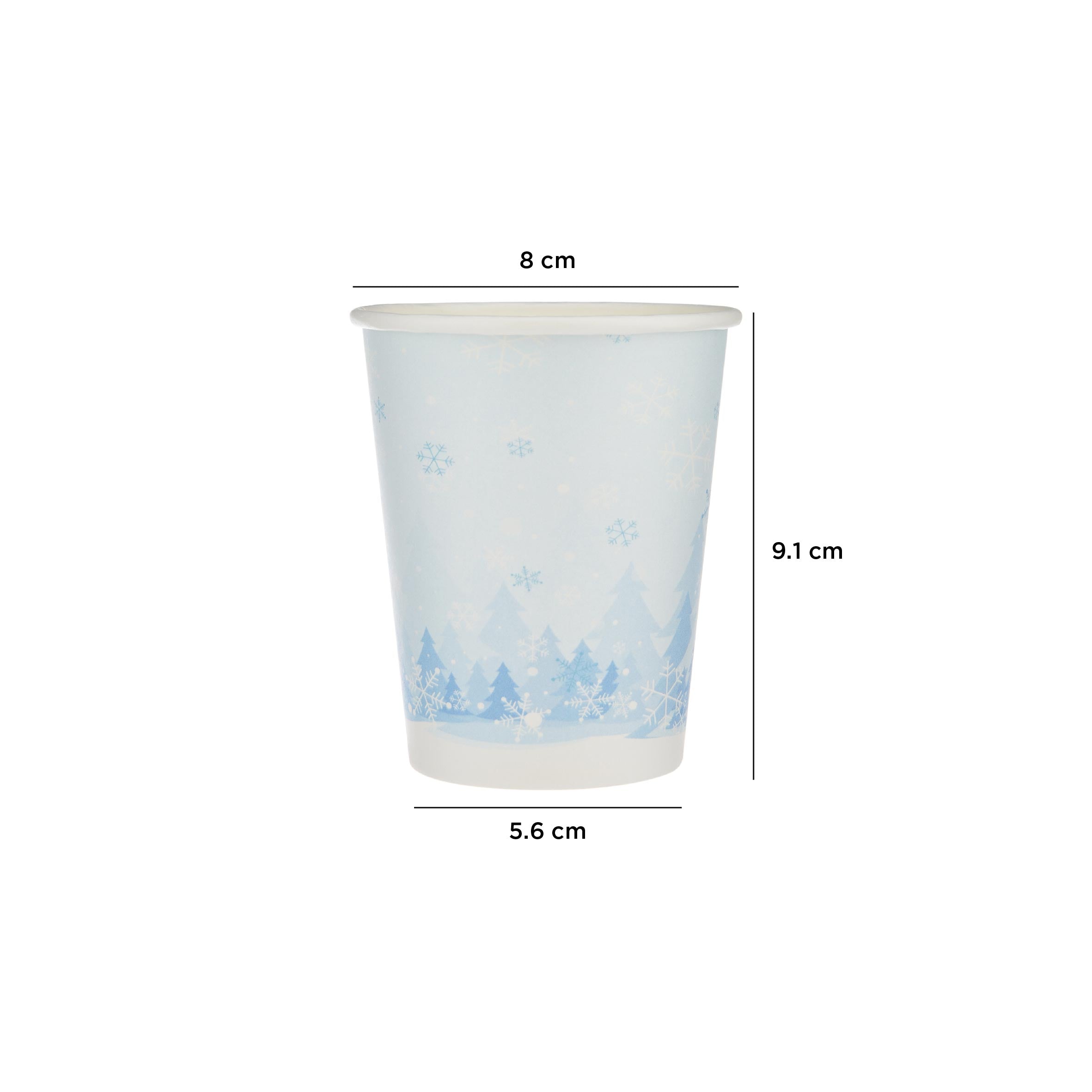 25 Pieces 8 Oz Winter Single Wall Paper Cups - Hotpack Global