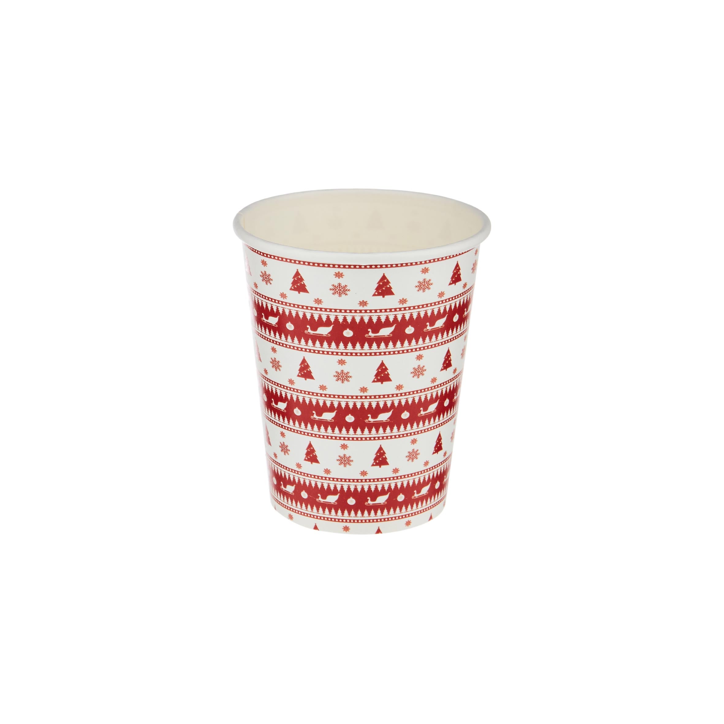 25 Pieces 8 Oz Red and White Single Wall Paper Cups - Hotpack Global