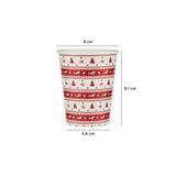 25 Pieces 8 Oz Red and White Single Wall Paper Cups - Hotpack Global