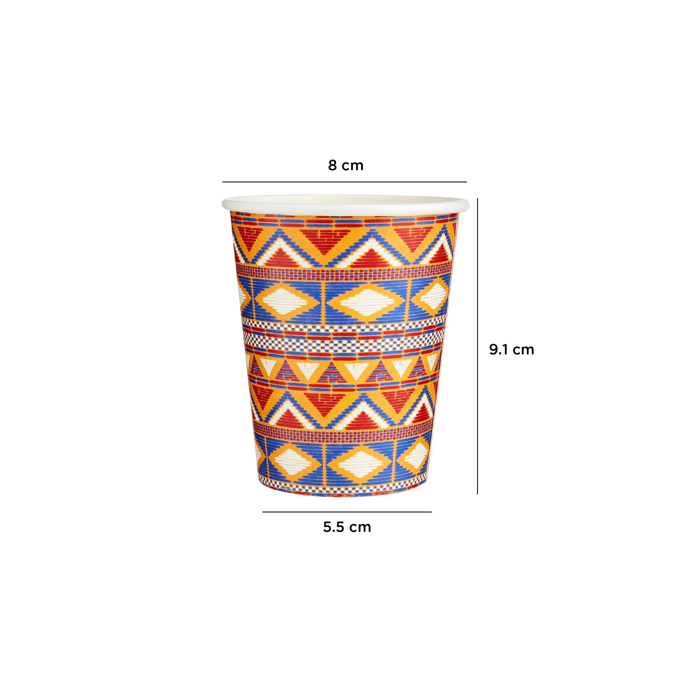 25 Pieces 8 Oz Limited Edition Aztec Pattern Heavy Duty Paper Cups - Hotpack Global