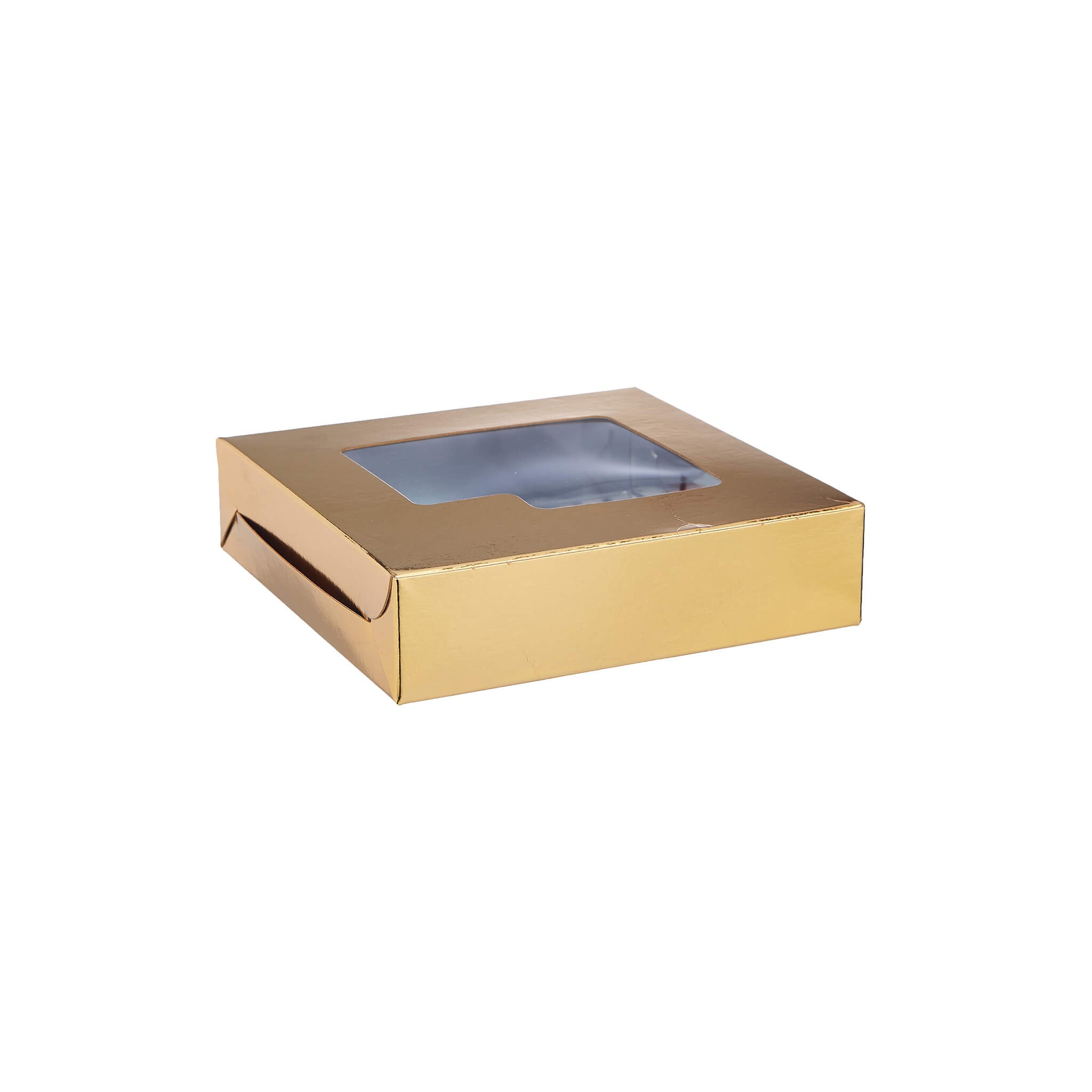 15x15 cm Gold Sweet Box for pastry, eclairs, tarts - Hotpack Global