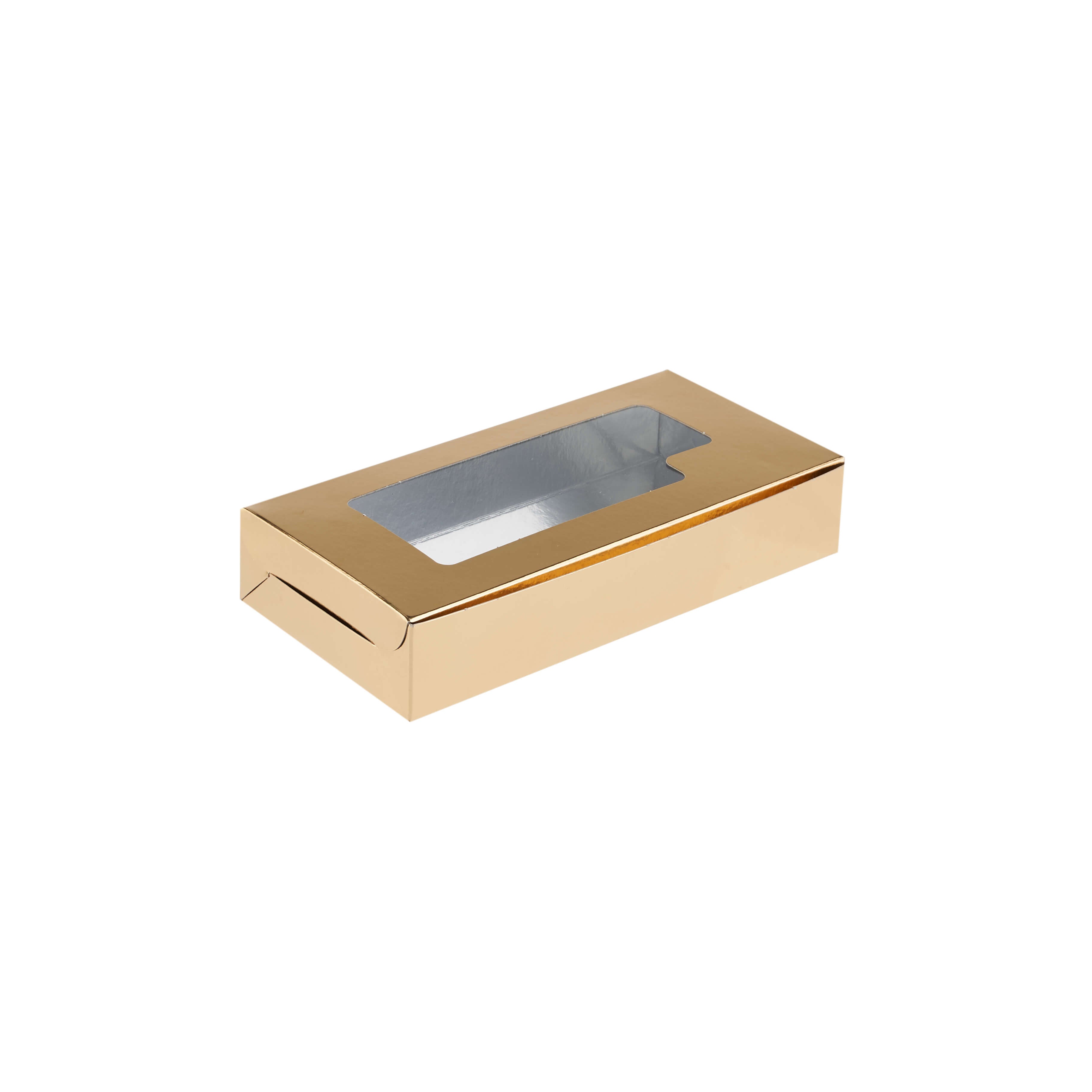 Gold Sweet Box with window for eclairs, tarts and truffles - Hotpack Global