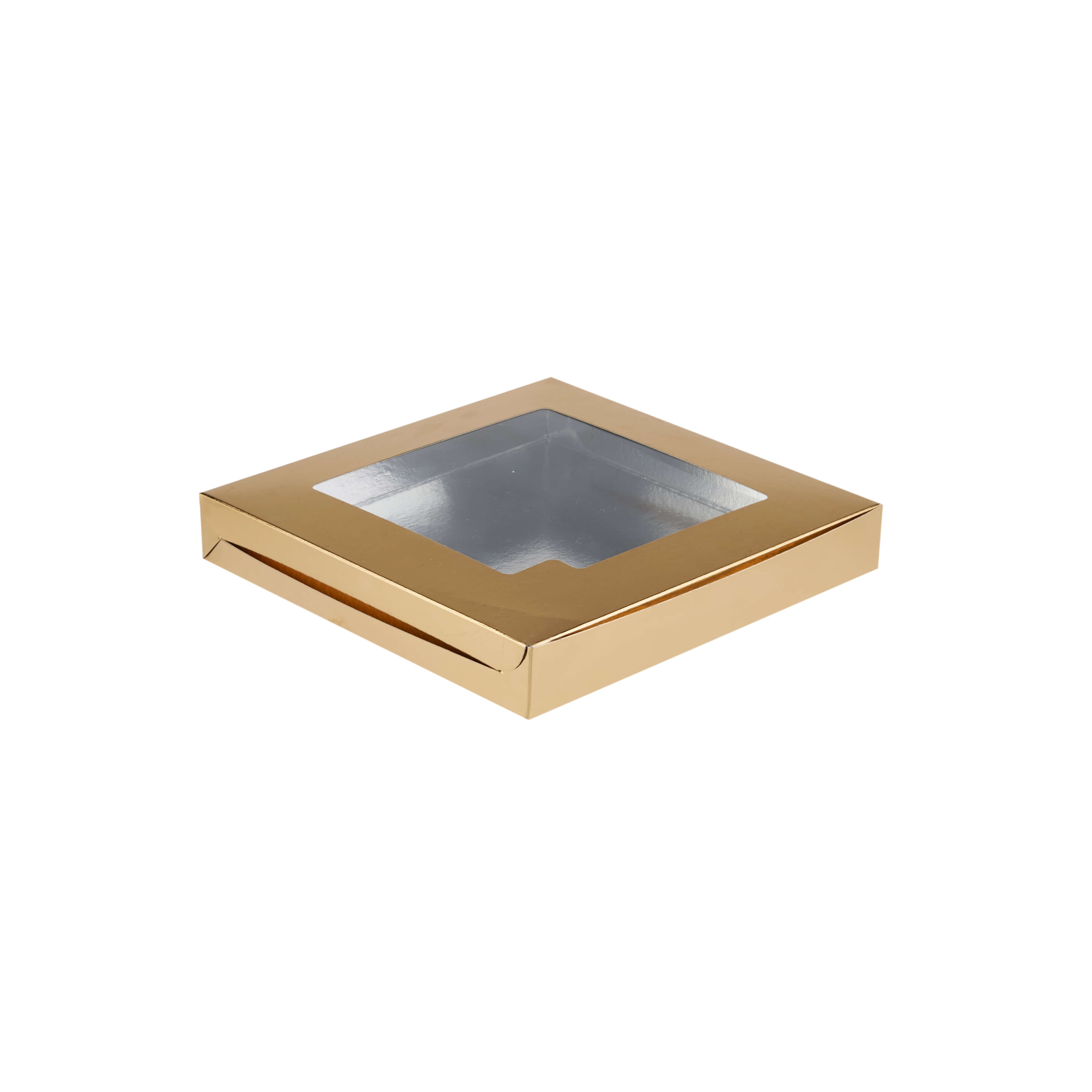Gold Sweet Box with window for chocolates and truffles - Hotpack Global